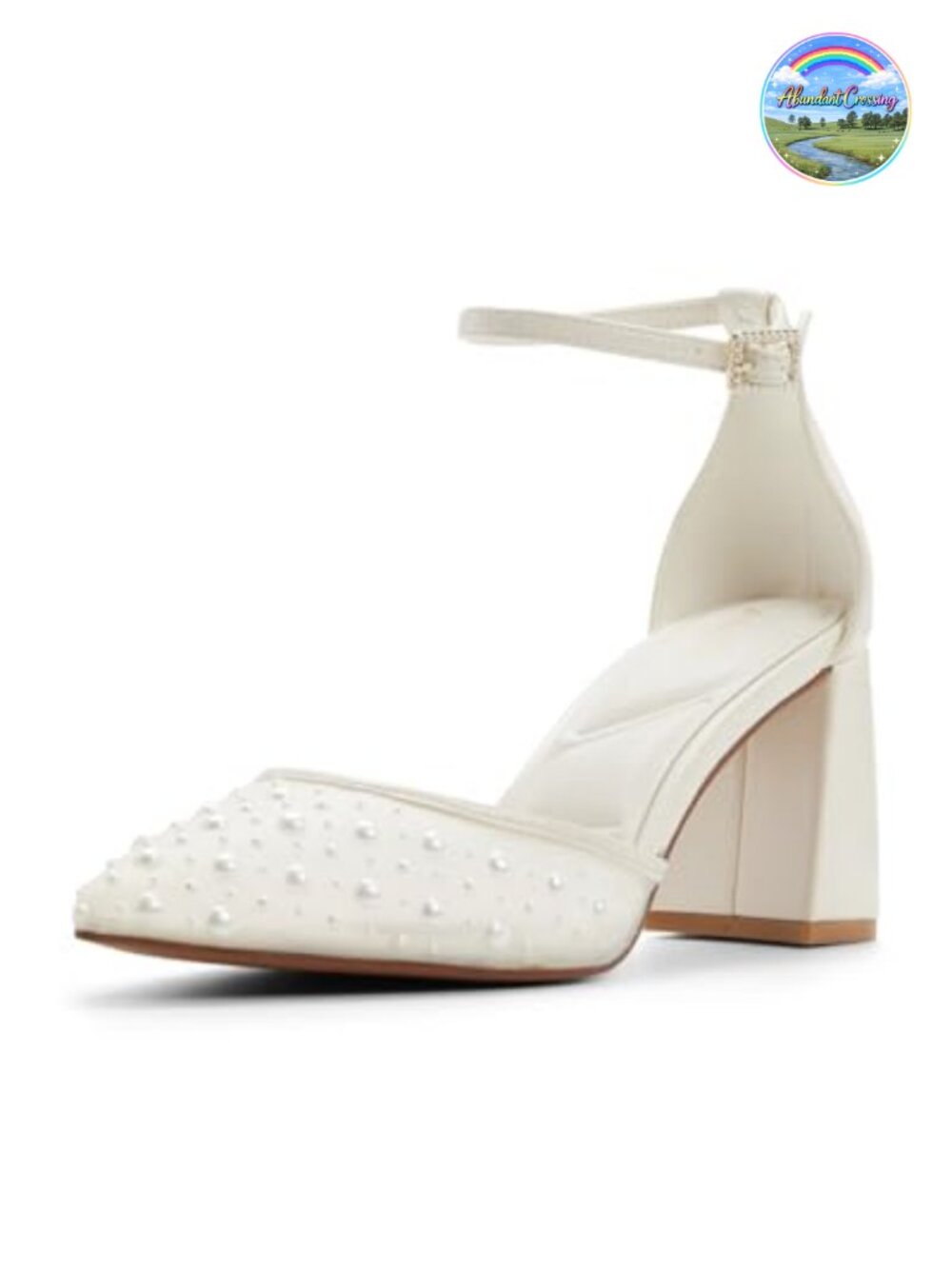 ALDO Jan Ankle-Strap Block Heeled Pump for Women Pointed Toe Buckle Closure